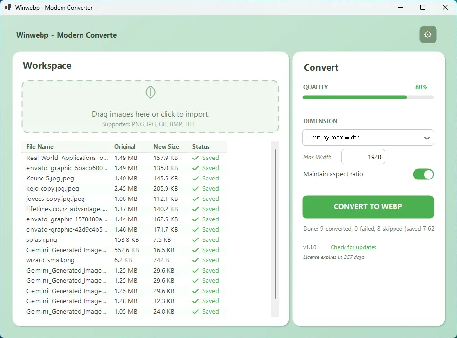 Winwebp - Free WebP Converter for Windows
